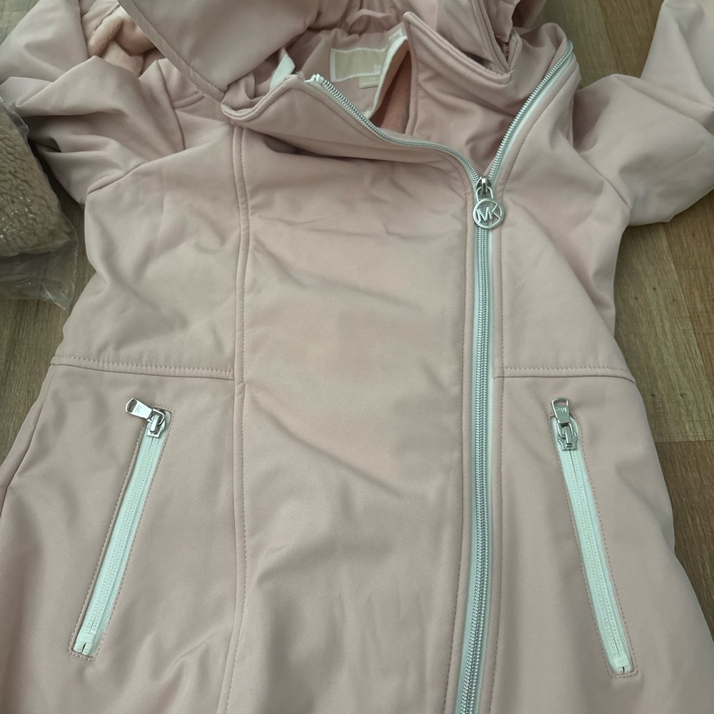 Michael Kors Light Pink Kids Raincoat with Hood